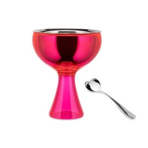 Alessi Big Love Ice Cream Bowl & Spoon, Pink